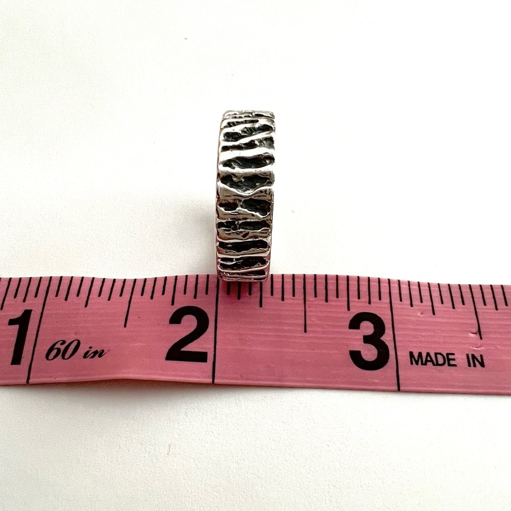 Rare James Avery brutalist deep cut grooves grooved tree bark textured - Picture 11 of 12